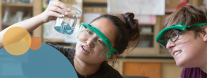 high school students engaged in science blog banner